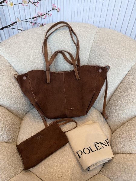 حقيبة من بولين جلد شمواه مع باوتش إضافي حجم ميديوم كواليتي جداً عالية