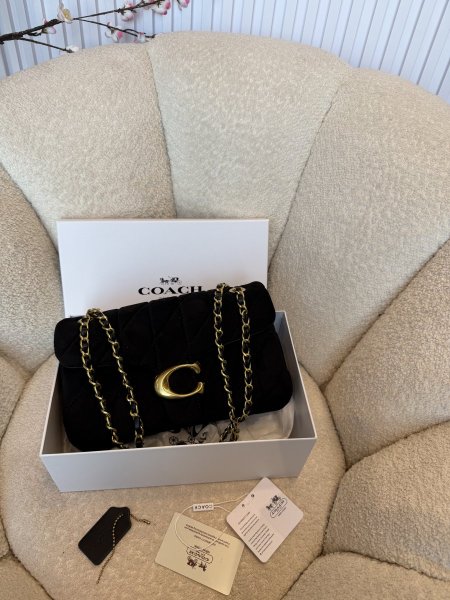 حقيبة كوتش تابي جلد شمواه حجم 25 سم مع علبة كواليتي جداً عالية