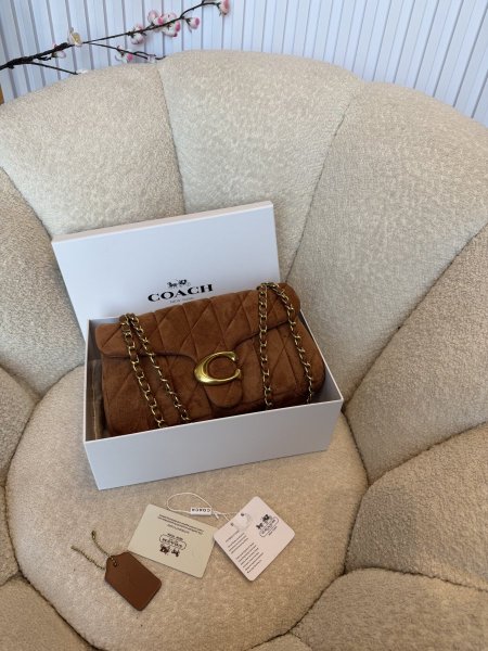 حقيبة كوتش تابي جلد شمواه حجم 25 سم مع علبة كواليتي جداً عالية