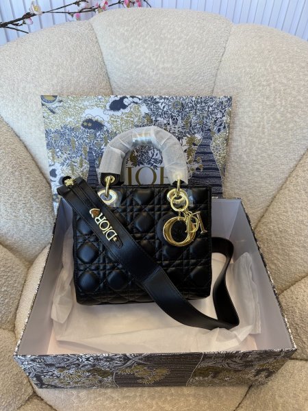 حقيبة ليدي ديور حجم 25سم كواليتي جداً عالية شاملة العلبة جلد مطفي