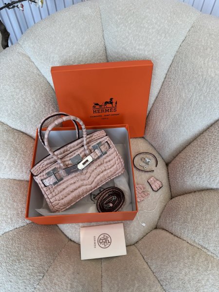 حقيبة هيرمز بيرجن جلد تمساح حجم ٢٥ سم كواليتي عالية شاملة البوكس